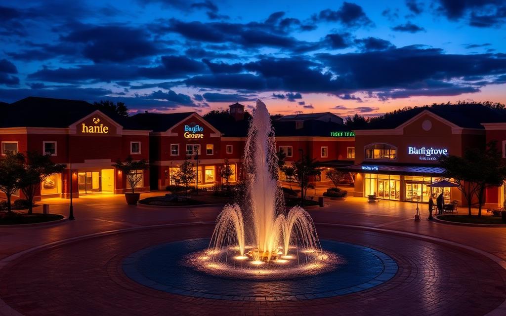 Buffalo Grove, Lake & Cook County at night — Buffalo Grove Town Center