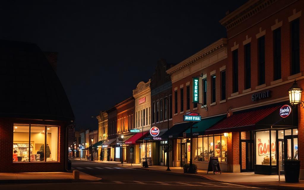 Deerfield, Lake County at night — Deerfield Town Center