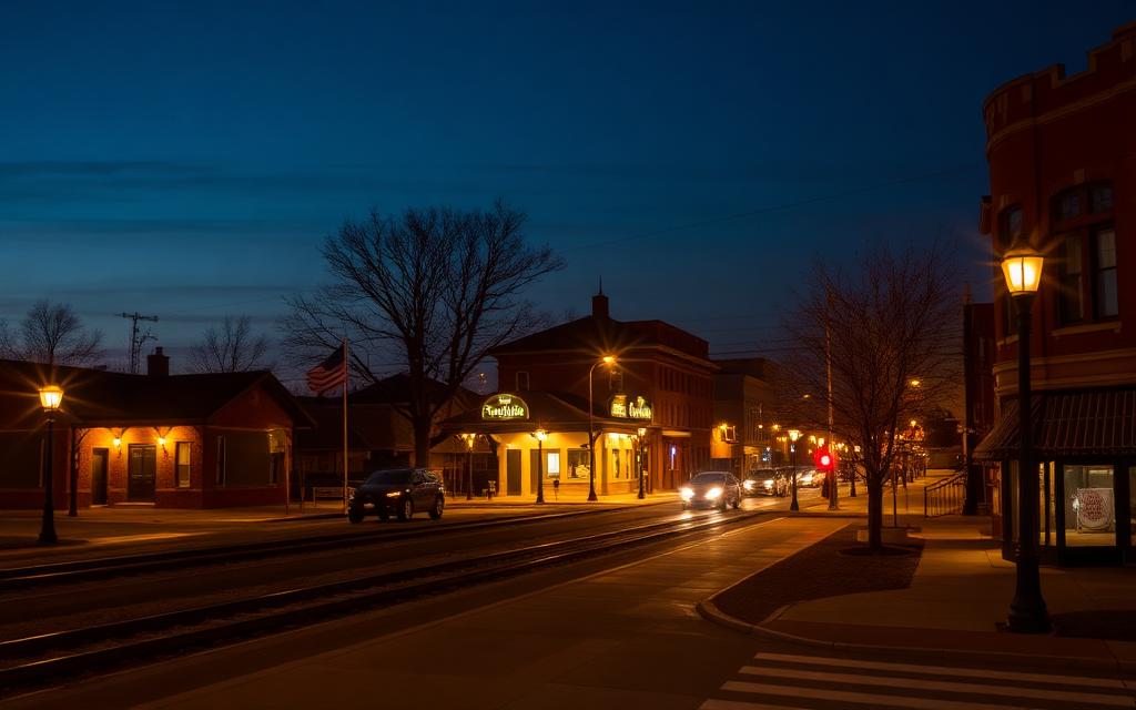 Franklin Park, Cook County at night — Franklin Park Metra Station