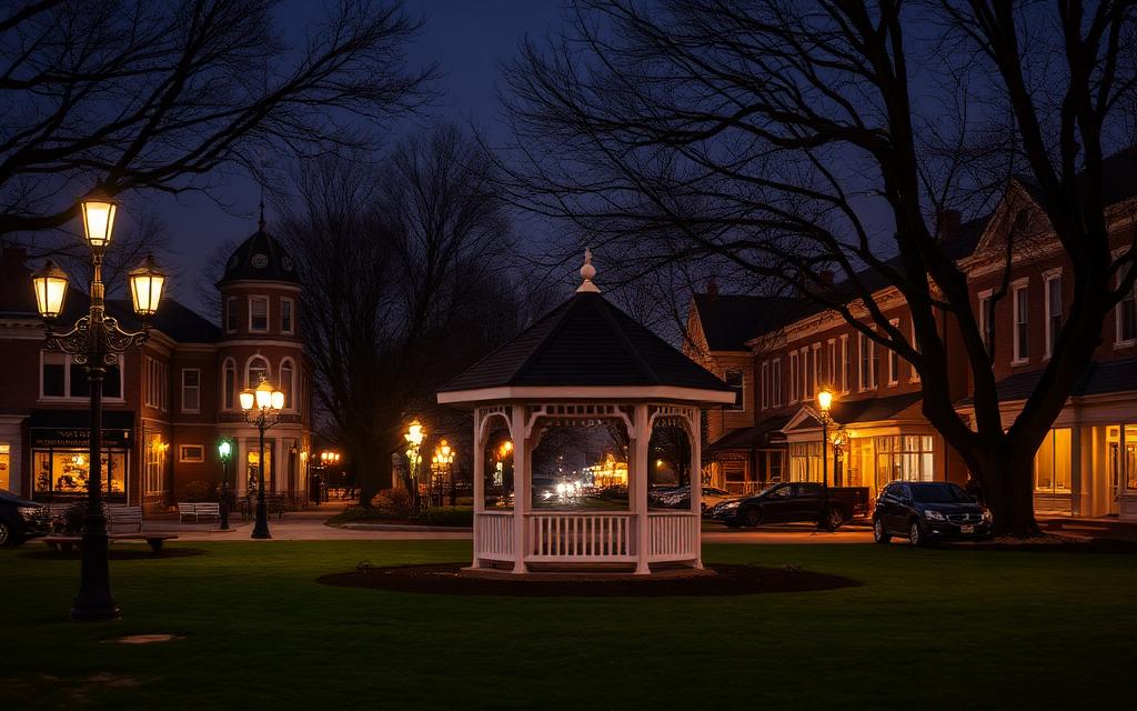 Lake Bluff, Lake County at night — Lake Bluff Village Green