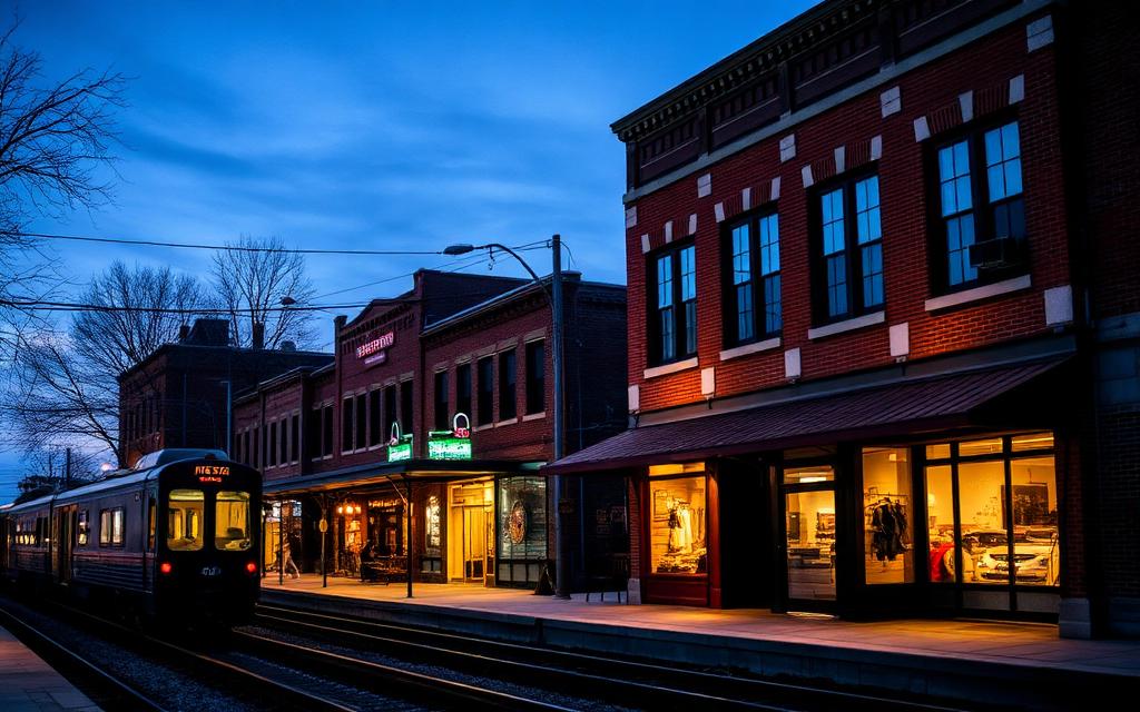 Mount Prospect, Cook County at night — Downtown Mount Prospect