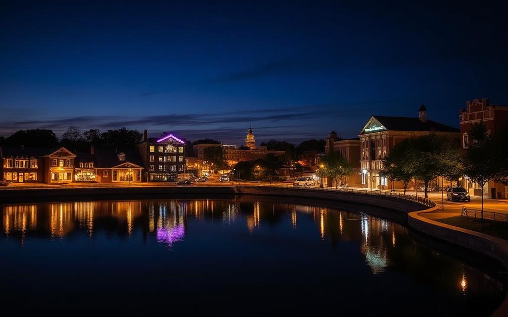 Mundelein, Lake County at night — Diamond Lake
