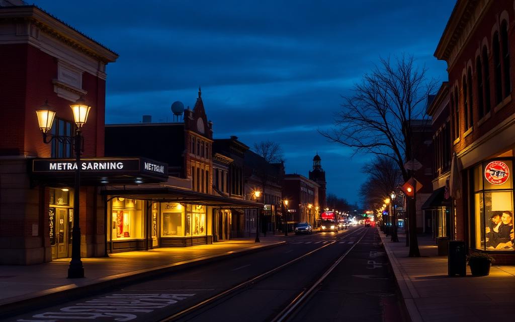 Palatine, Cook County at night — Downtown Palatine