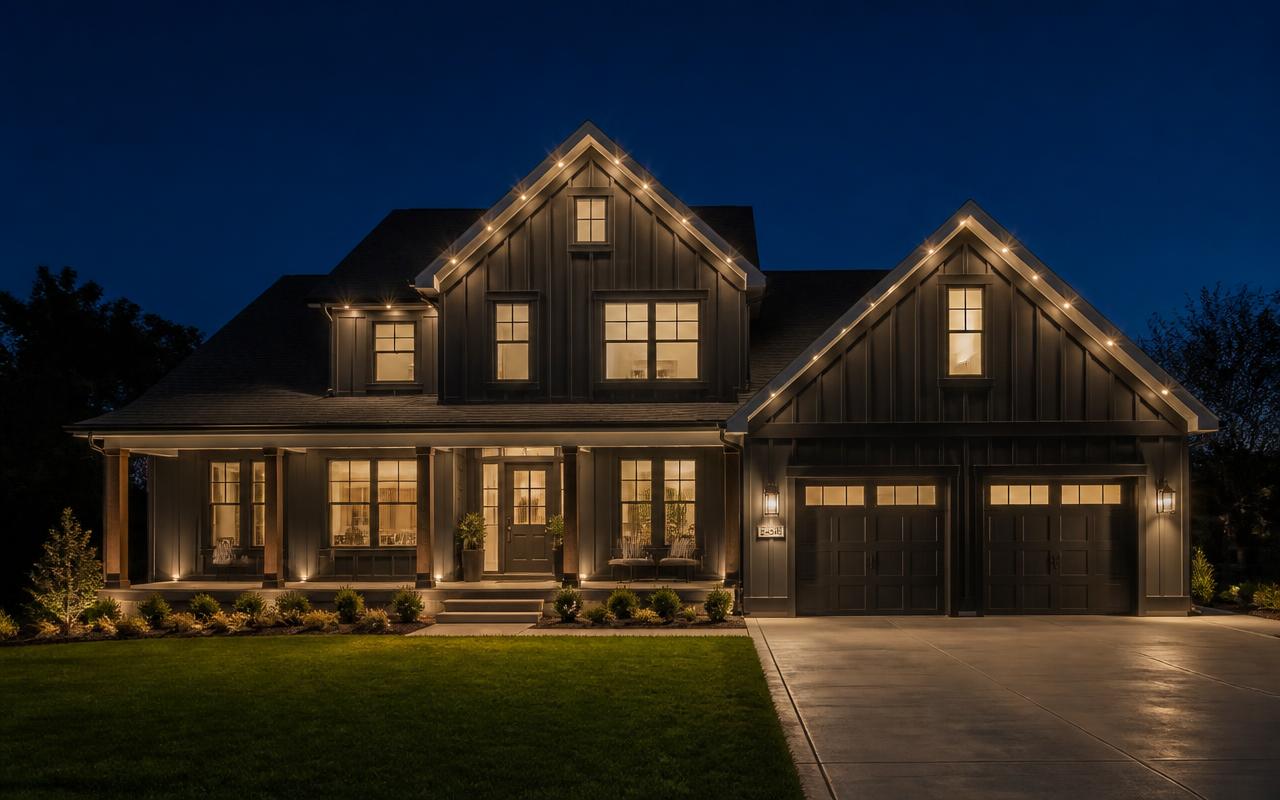 Home with Accent Lighting permanent lighting